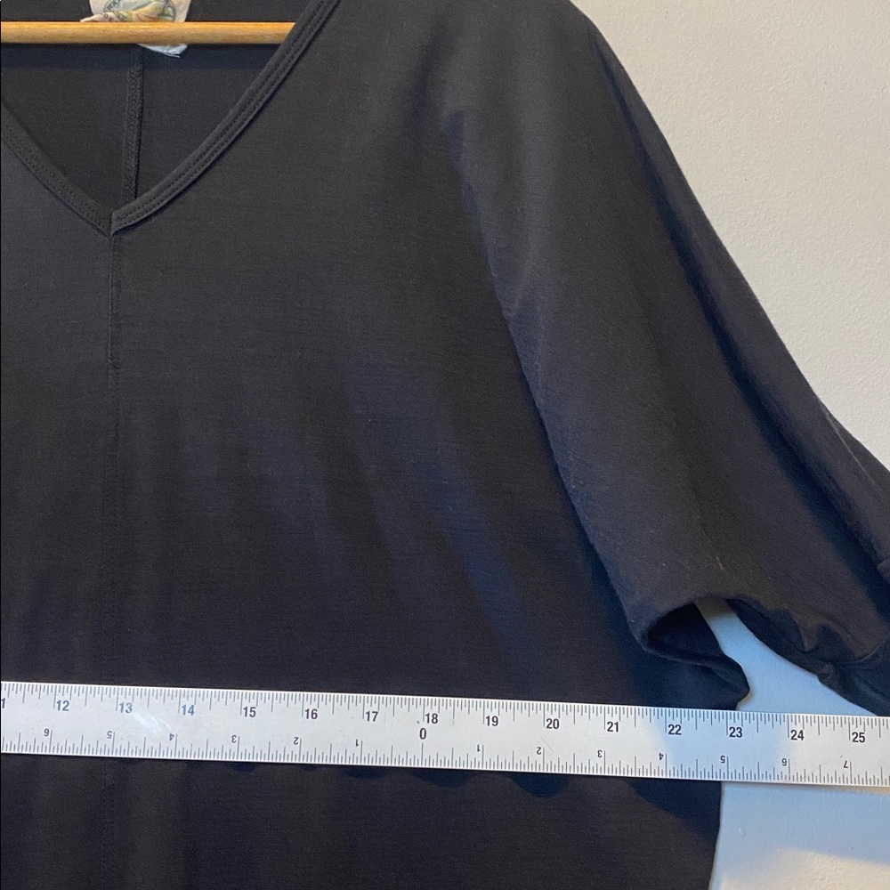 Ramblers Way Wool Tunic Dress Womens Medium Black Long Dolman Sleeves Hi Low Hem - Picture 12 of 12